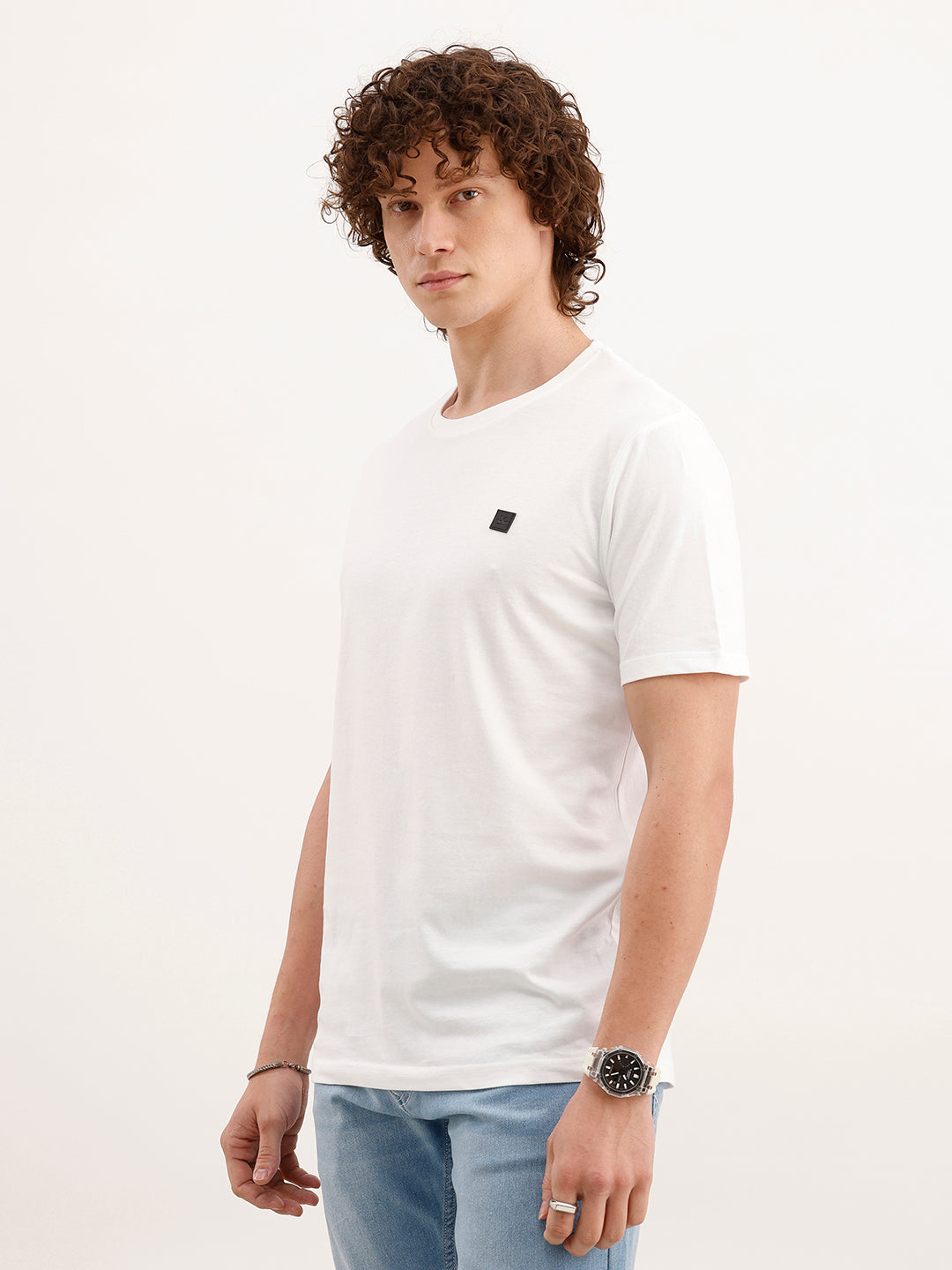 Solid Slim Fit T-Shirt  | White