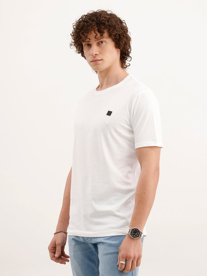 Solid Slim Fit T-Shirt  | White