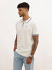Slim Fit Tipping Collar Polo T-Shirt | Off White