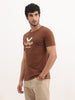 Classic Slim Fit Placement Printed T-Shirt | Brown