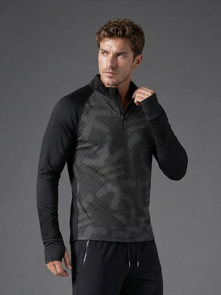Quarter Zip Sweatshirt | Active |  Black
