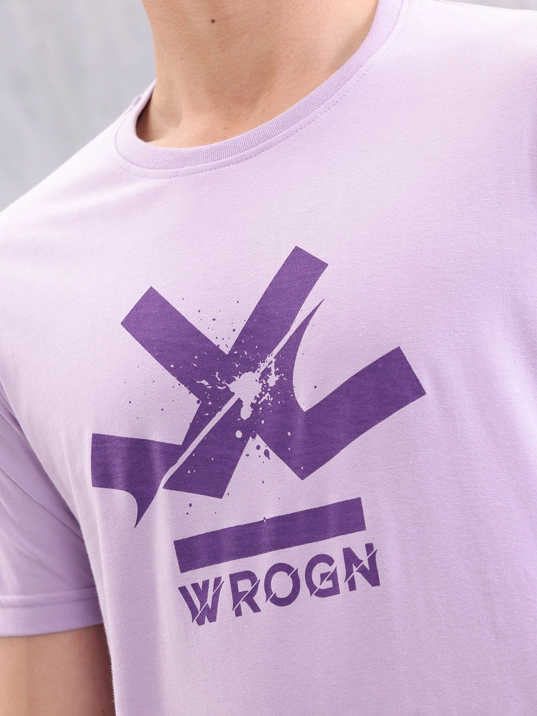 Placement Printed Logo T-Shirt | Purple