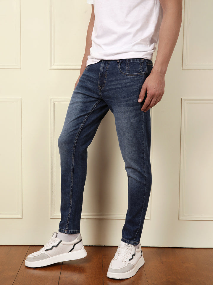 Heavy Fade Skinny Crop Jeans | Blue