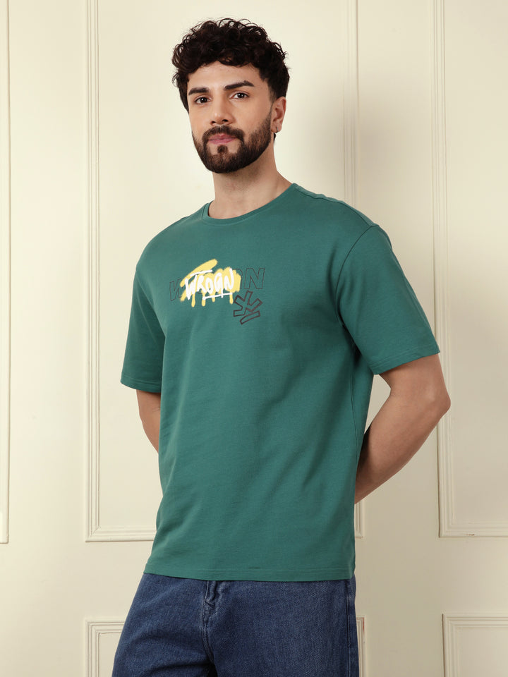 Heavy GSM Printed Graffiti T-Shirt | Green