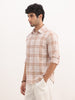 Slim Fit Checkered Full Sleeve Shirt | Beige
