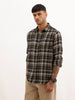 Slim Fit Flannel Full Sleeve Shirt | Olive