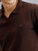 Premium Flat Knit Slim Fit Polo T-Shirt | Brown