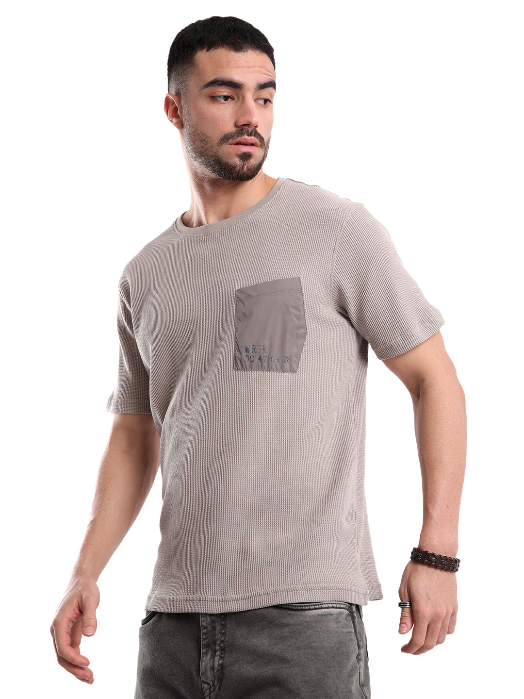 Elite Waffle Knit Khaki T-Shirt