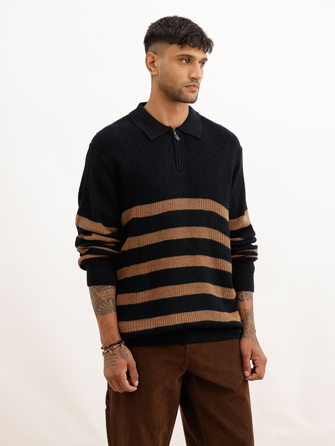 Classic Comfort Fit Knitted T-Shirt | Black