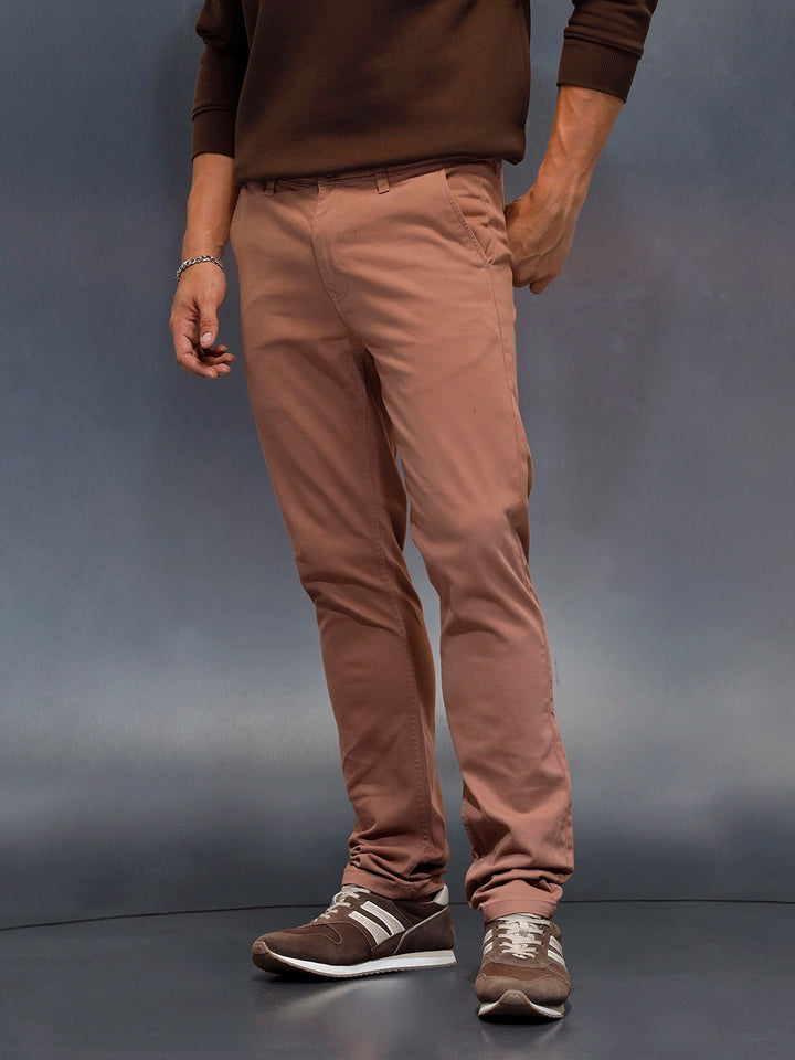 Men's Casual Slim Fit Trousers | Brown