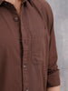 Solid 100%Cotton Regular Fit Shirt |  Brown