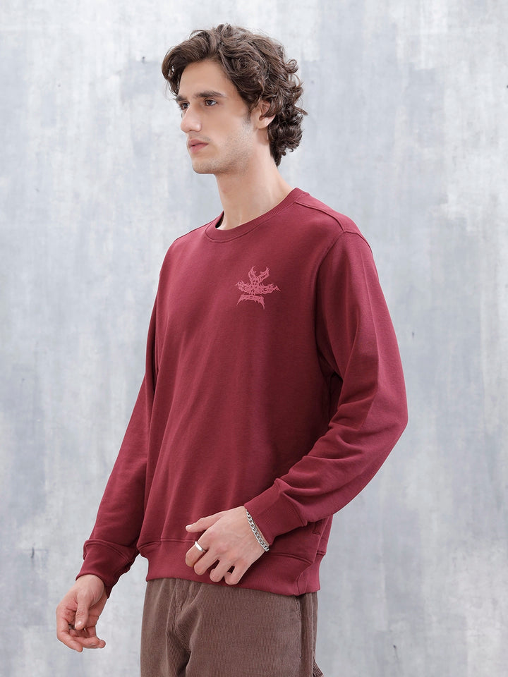Men's Casual Comfort Fit Branded Sweatshirt | Maroon