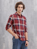 Retro Checkered Pattern Regular Fit Shirt | Red