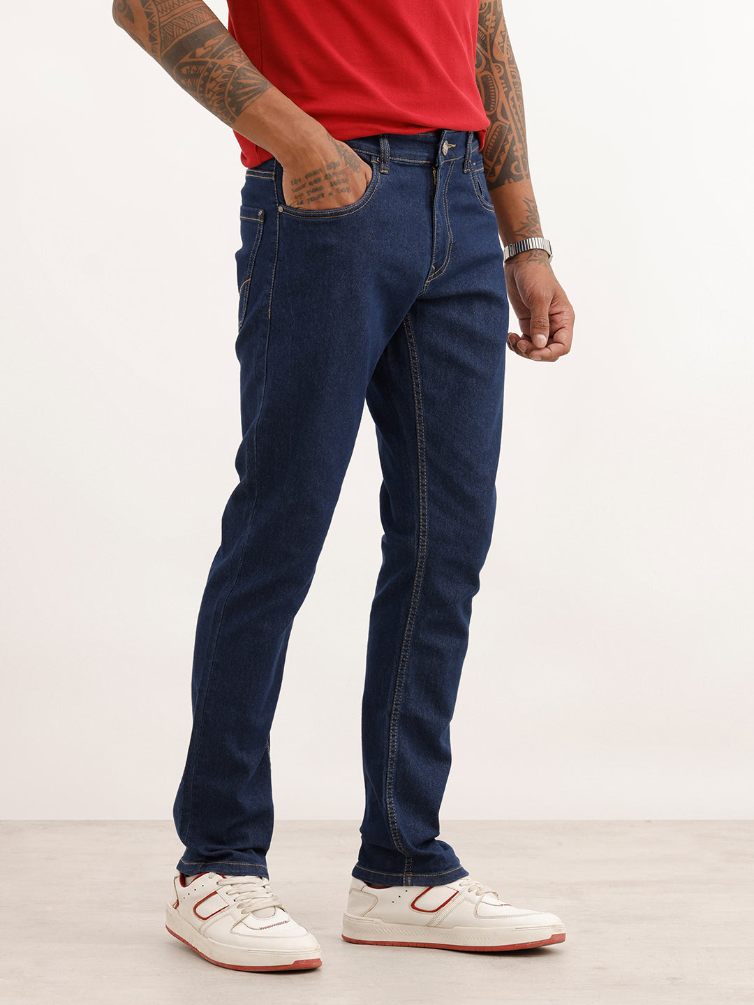 Solid Slim Fit Denim Jeans | Blue