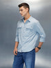 Textured Men's Casual Comfort Fit Shirt | Blue