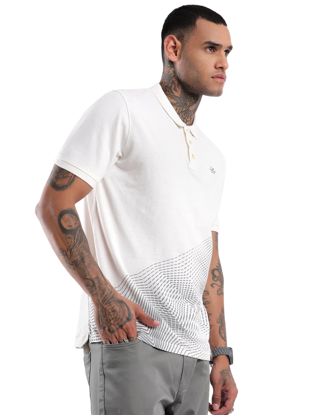 Elite Front Panel Print Polo T-Shirt