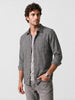 Regular Fit Checkered Full Sleeve Shirt | Grey