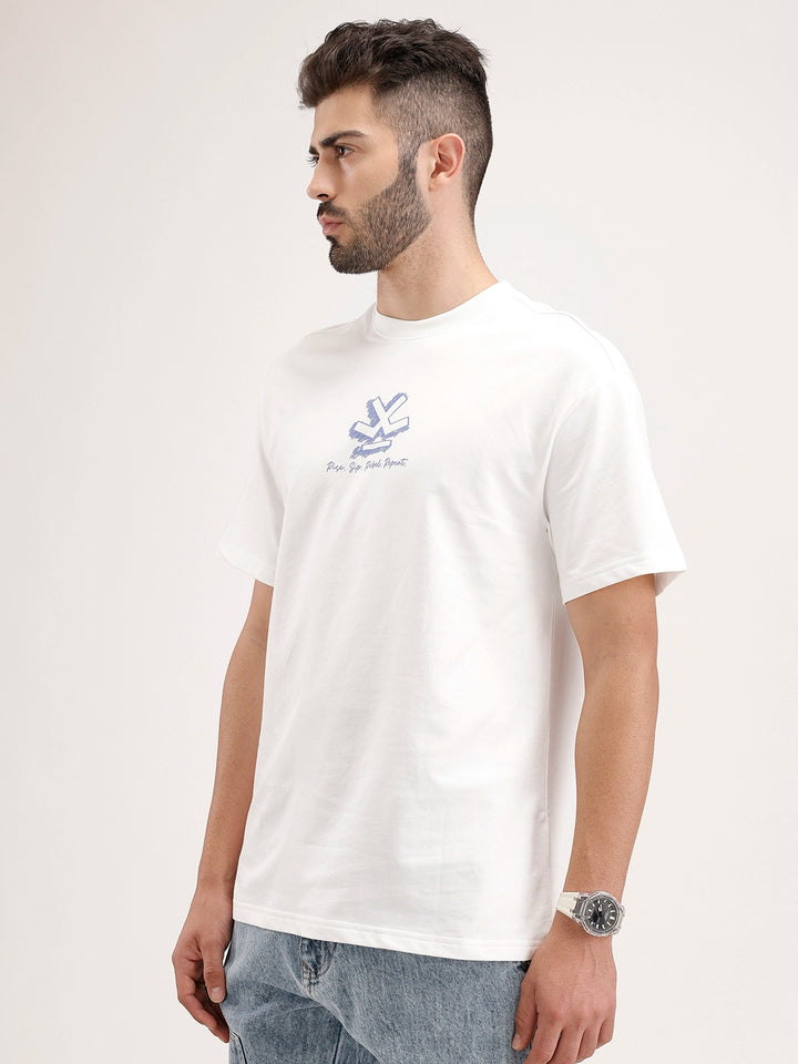 Oversized Back Printed T-Shirt | Off White