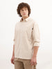 Classic Oversized Striped Shirt | Beige