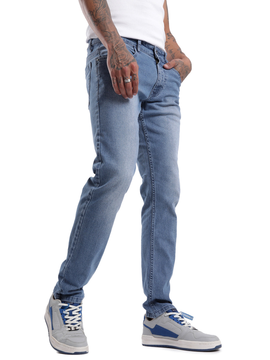 Classic Slim Fit Grey Twill Jeans