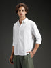 Abstarct aop printed casual comfort fit shirt | White