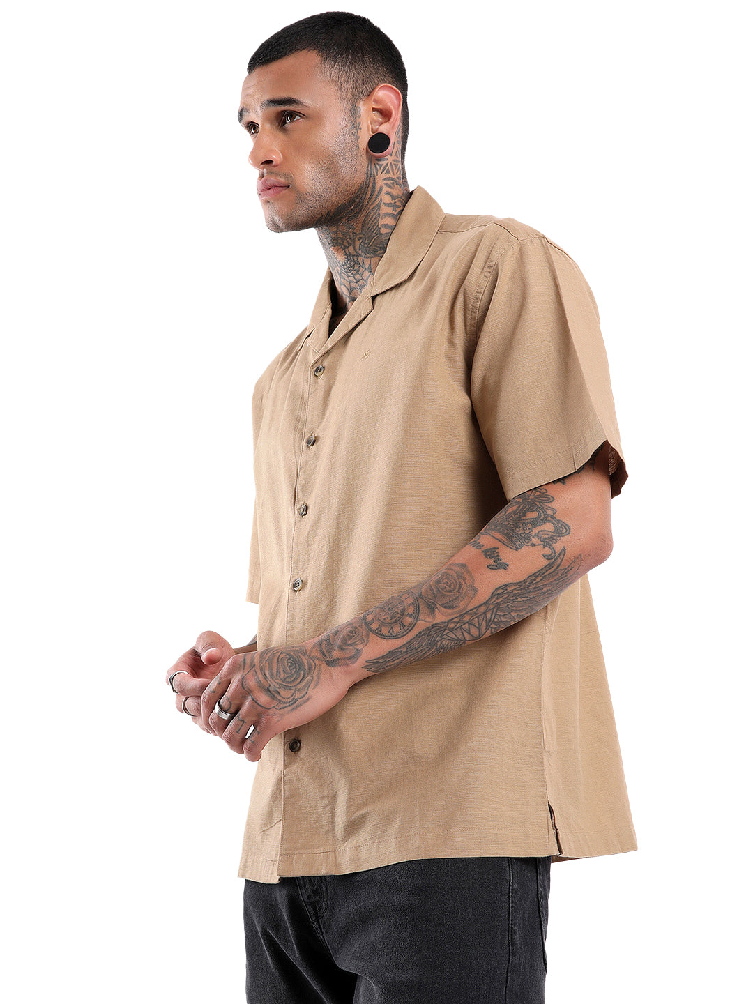 Premium Khaki Short Sleeve Shirt