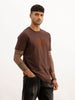 Slim Fit Flock Printed T-Shirt | Brown