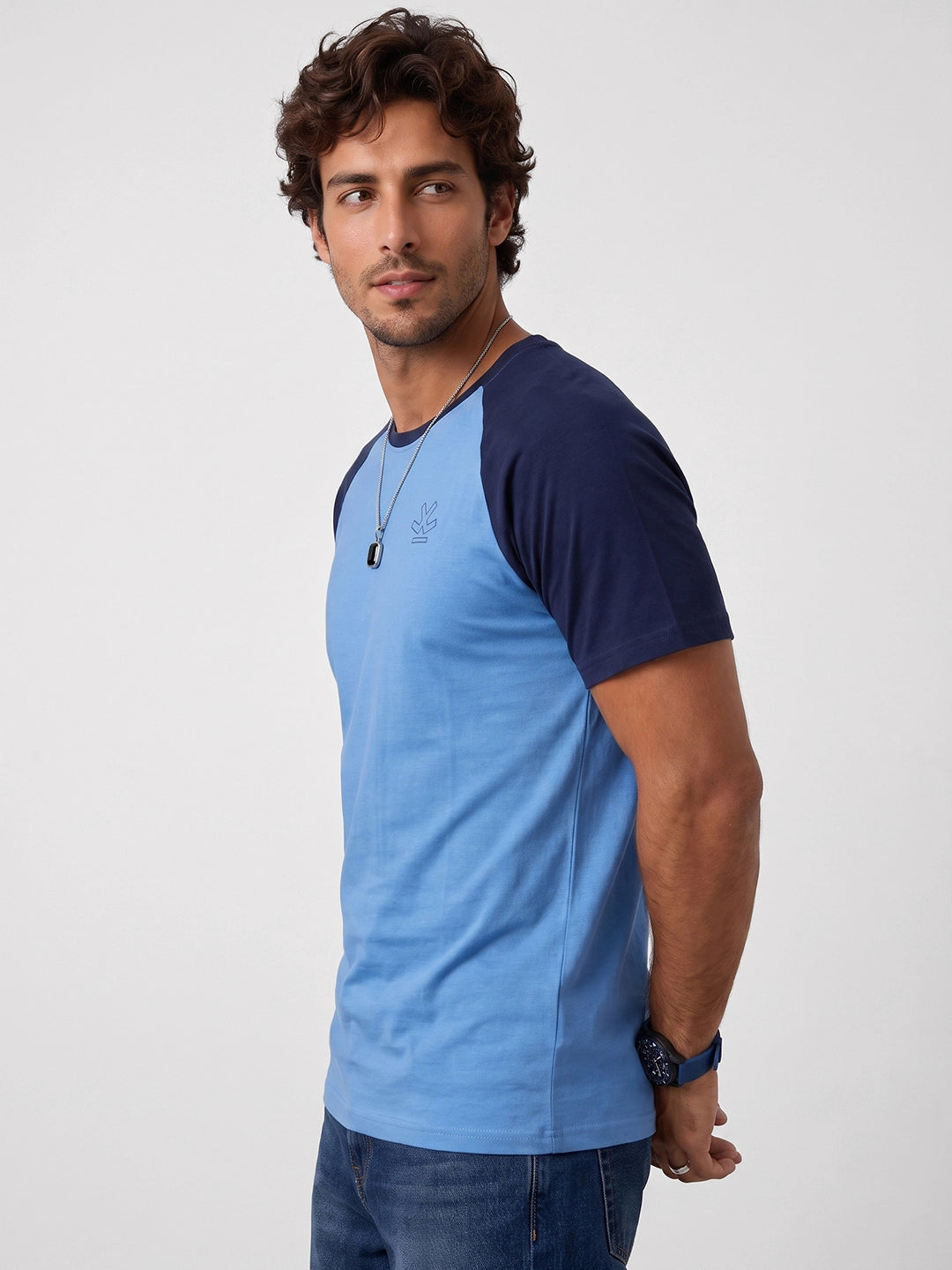 Slim Fit Raglan Sleeve T-Shirt | Blue | WVTS3000F