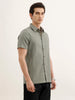 Regular Fit Textured Half Sleeved Shirt | Light Green