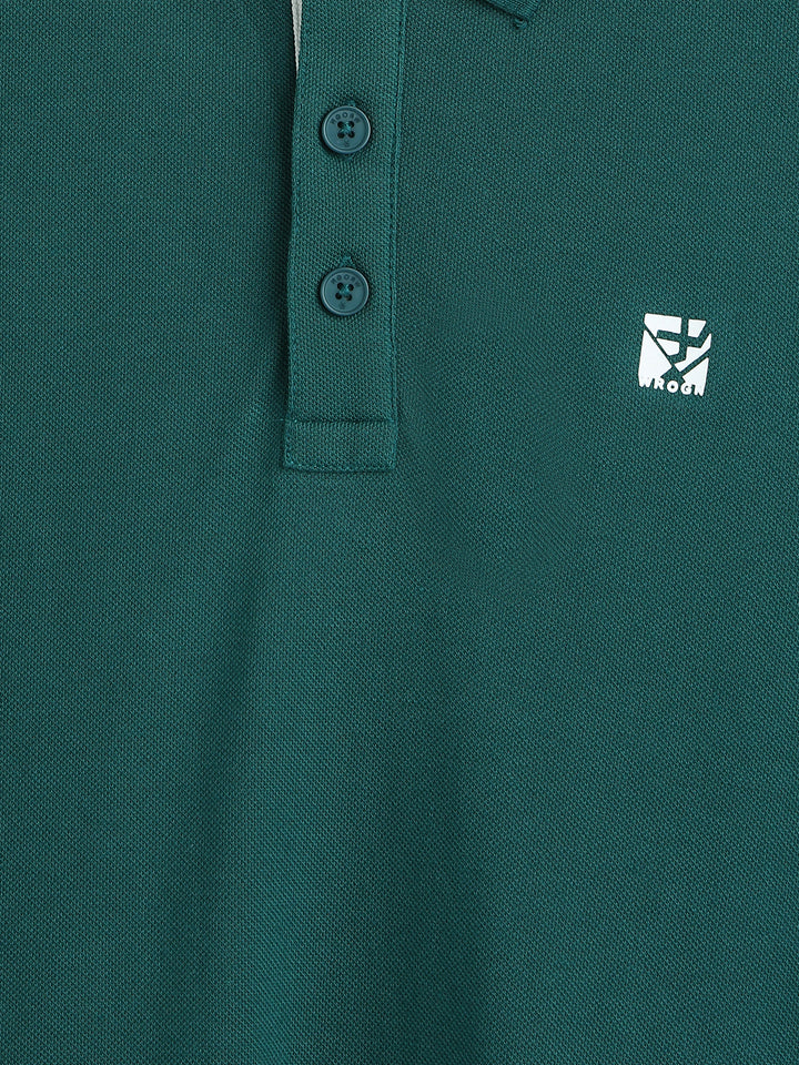 Sporty Teal Regular Fit Polo T-Shirt