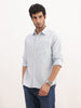 Slim Fit Striped Full Sleeve Shirt | Light Blue