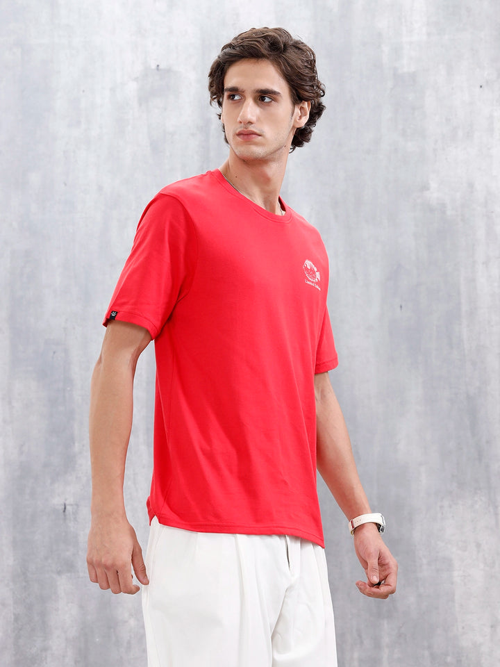 Men's Casual Graphic Printed T-Shirt | Red