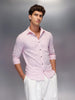 Solid Linen Blend Shirt   |  Pink