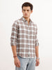 Slim Fit Textured Shirt  | Brown