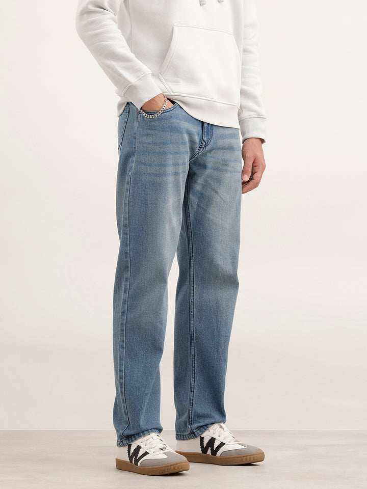 Anti Fit Faded Denim Jeans  | Light Blue