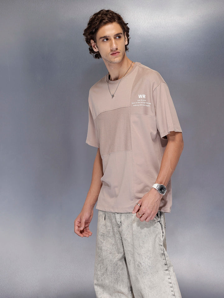 Men’s Soft Panelled Street Tee | Brown