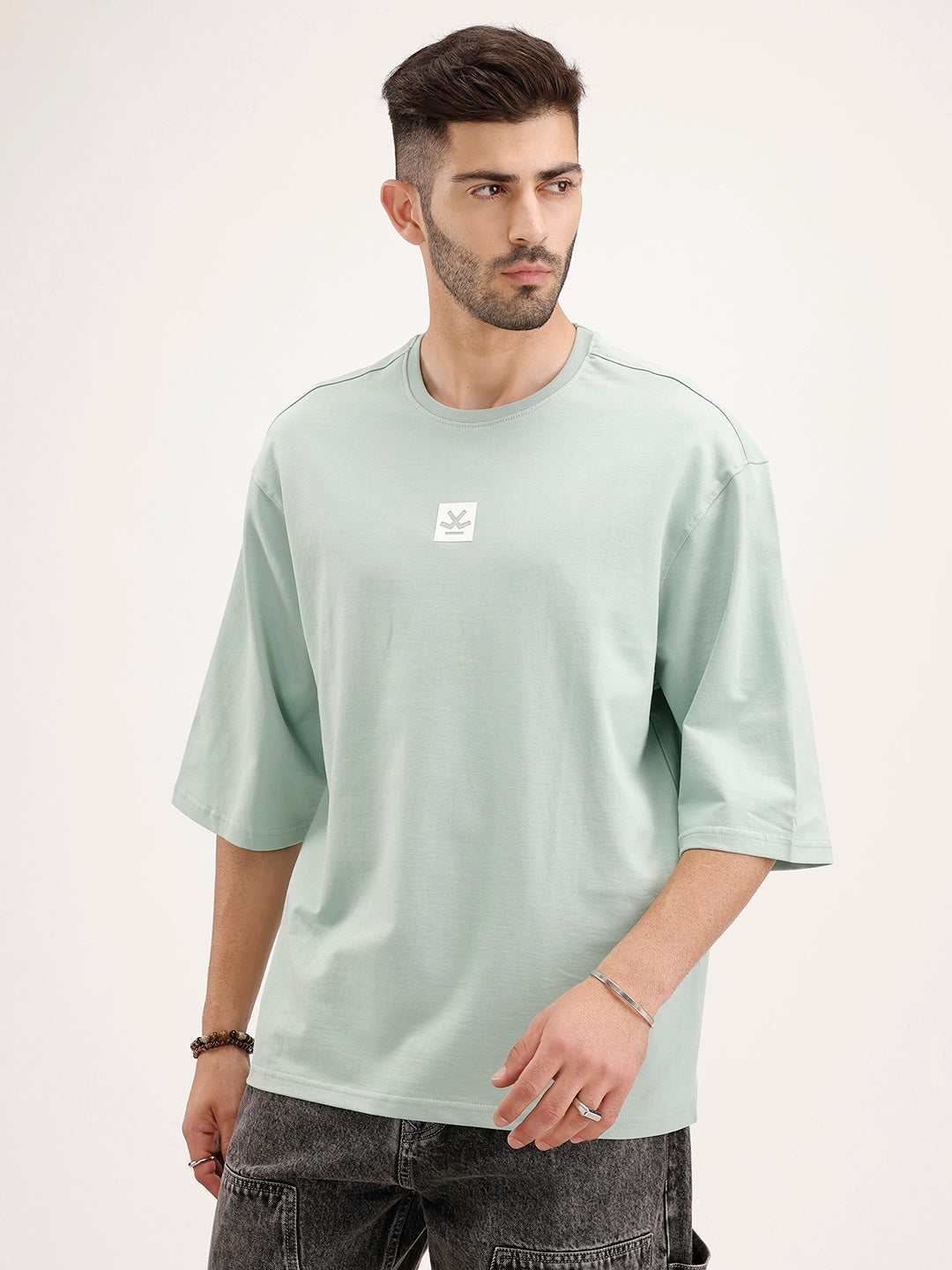 Oversized Fit 3/4 Sleeves T-Shirt | Green