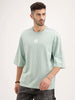 Oversized Fit 3/4 Sleeves T-Shirt | Green