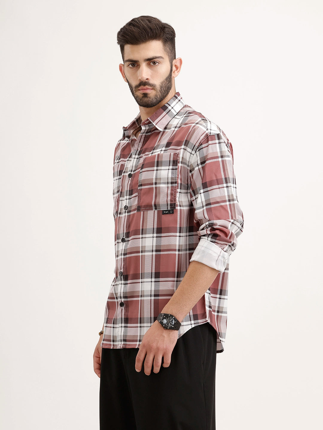 Oversized Fit Double Pocket Shirt | Rust