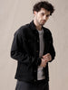 Classic Solid Black Denim Jacket