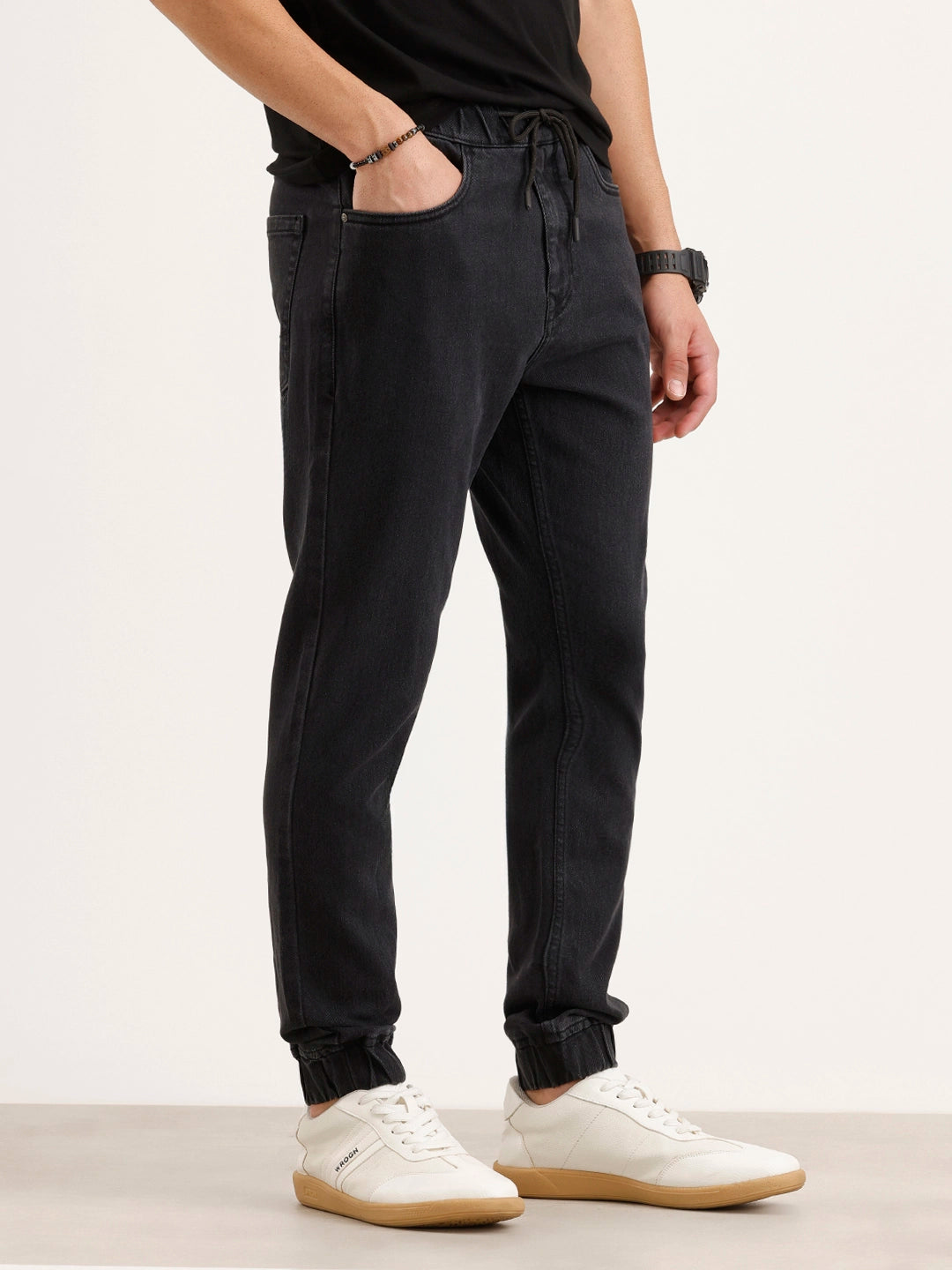 Jogger Fit Denim Jeans | Black