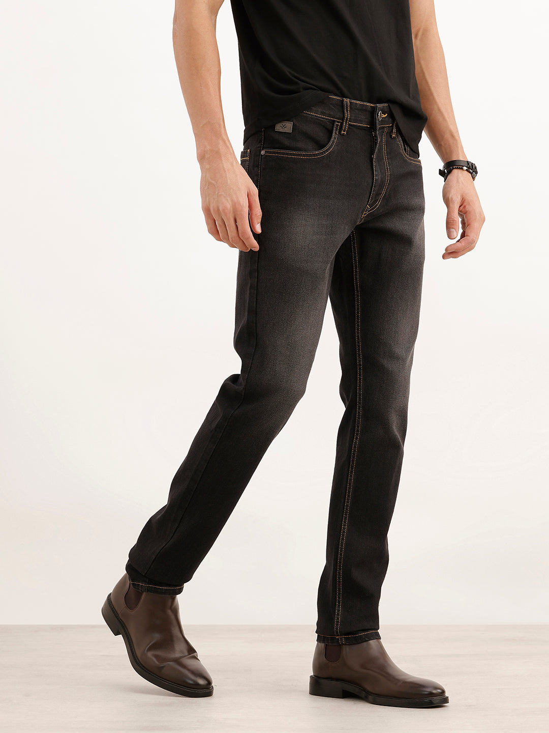 Faded Slim Fit Denim Jeans | Black
