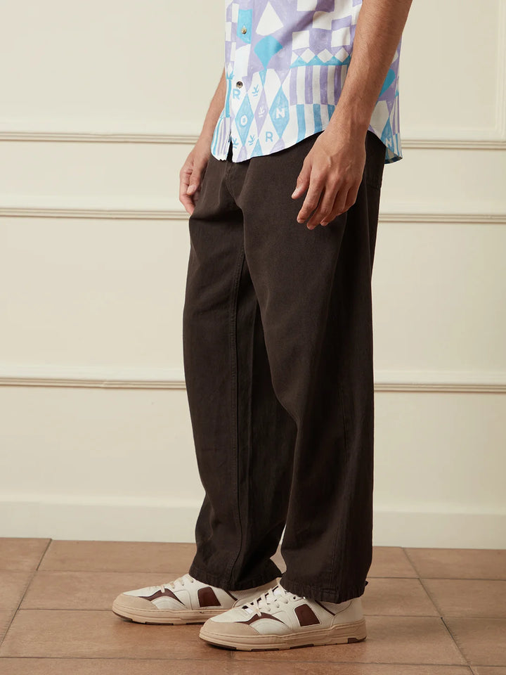 Casual Loose Fit Jeans | Brown