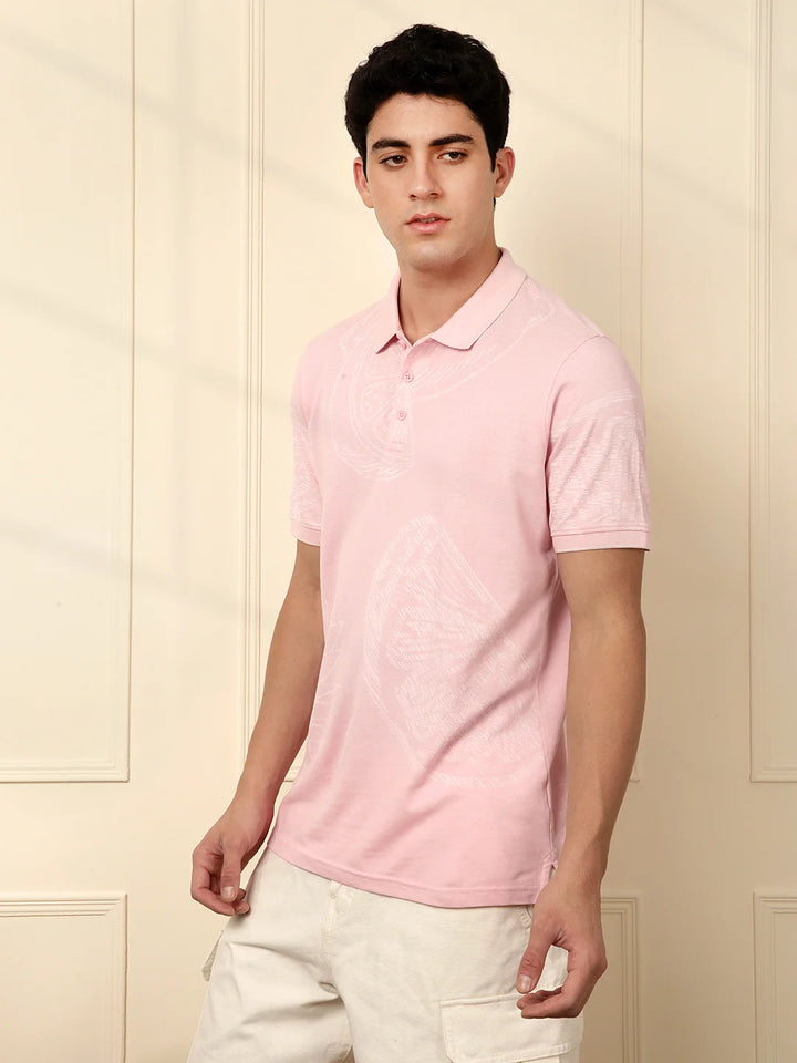 Like Summer AOP Pink Polo T-Shirt