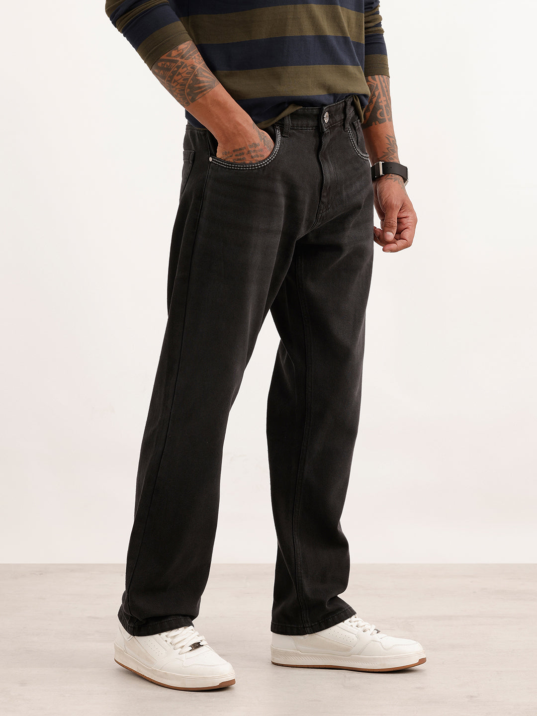 Faded Anti Fit Denim Jeans | Dark Grey