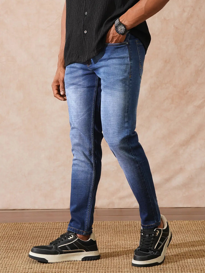 High Fade Skinny Crop Jeans | Blue