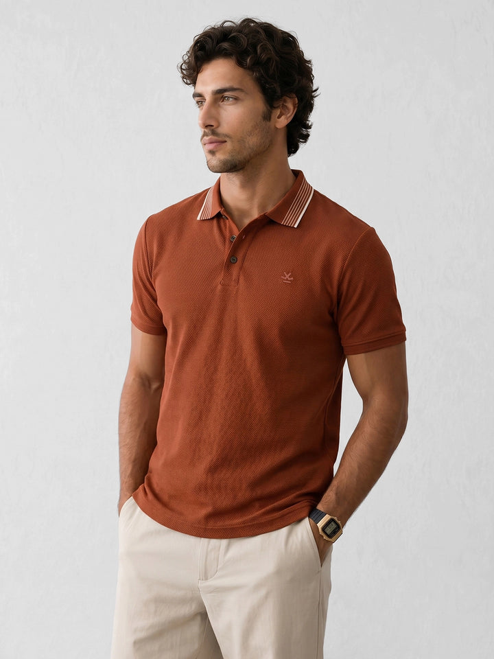 Slim Fit Tipping Collar Polo T-Shirt | Maroon