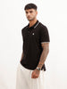 Classic Slim Fit Tipping Collar Polo T-Shirt | Black