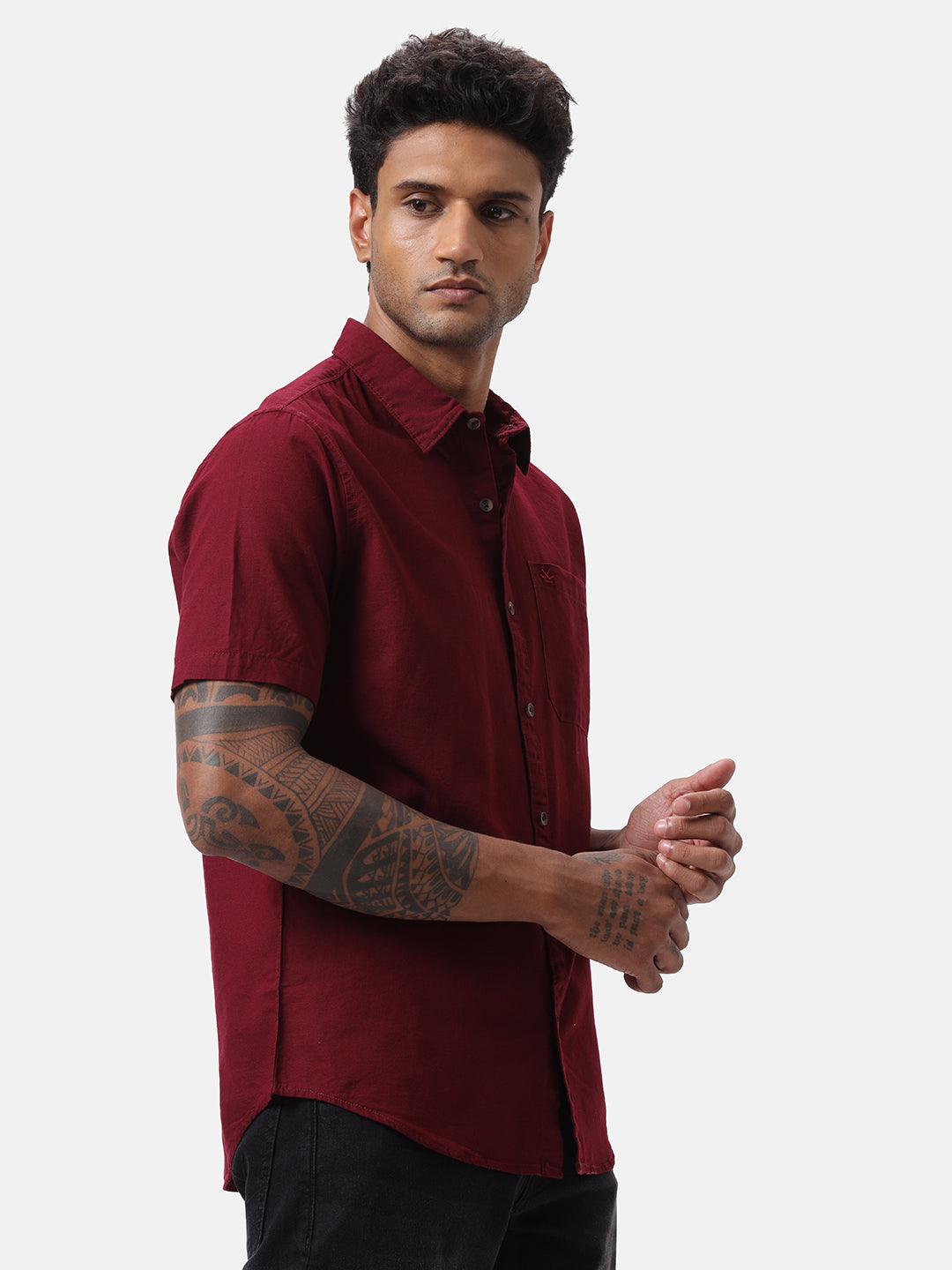 Wine Vogue Half Sleeve Shirt