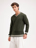 Classic Regular Fit Cable Knit Sweater  | Olive